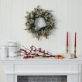thumbnail image 3 of Nearly Natural 20" Flocked Mixed Pine  Christmas Wreath with 50 LED Lights, 3 of 3