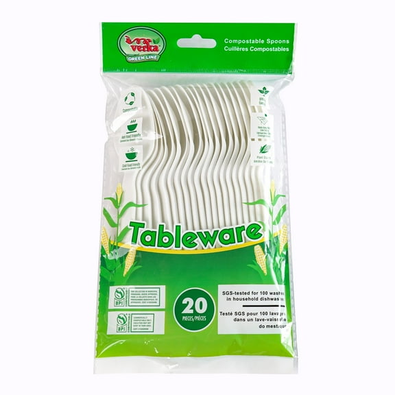 Verka Greenline Cuillères compostables, 20 pièces