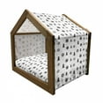 thumbnail image 2 of Nordic Pet House, Christmas Pine Trees Snowflakes Noel Winter North Holiday Celebration Graphic Art, Outdoor & Indoor Portable Dog Kennel with Pillow and Cover, 5 Sizes, Black White, by Ambesonne, 2 of 5