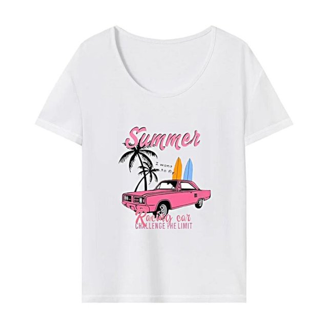 Camiseta básica para mujer, camiseta informal con cuello redondo, camiseta de manga corta para senderismo M