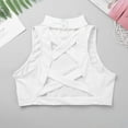 thumbnail image 7 of Sxiwei Kids Girls Dance Tank Crop Top Sleeveless Mock Neck Criss Cross Back Sport Bra Ivory 6, 7 of 7