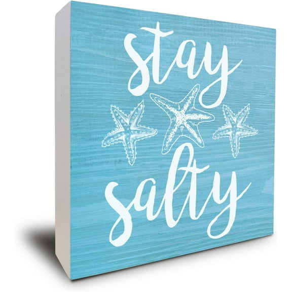 Wood Box Sign 5x5 Inch Summer Beach Decorations For Home Beach Decor Starfish Decor Beach House Coastal Decor Wood Box Sign Block For Bedroom Shelf Tabletop Decor Gift For Women Men
