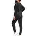 thumbnail image 5 of MSJUHEG Knit Sets Two Piece Women,Knit Lounge Sets for Women,Knit Matching Set,Two Piece Sets for Women,Fall/Winter Two Long Sleeved Hoodie And Sweatpants Suit,Lounge Sets for Women Black XL, 5 of 7