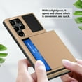 thumbnail image 6 of SOATUTO for Samsung S22 Ultra Phone Case Credit Card Holder Shell Wallet Case Slide Cover Dual Layer Hard PC Soft TPU Rubber Cover Phone Case for Samsung Galaxy S22 Ultra 5G 6.8 inch - Rose Gold, 6 of 7