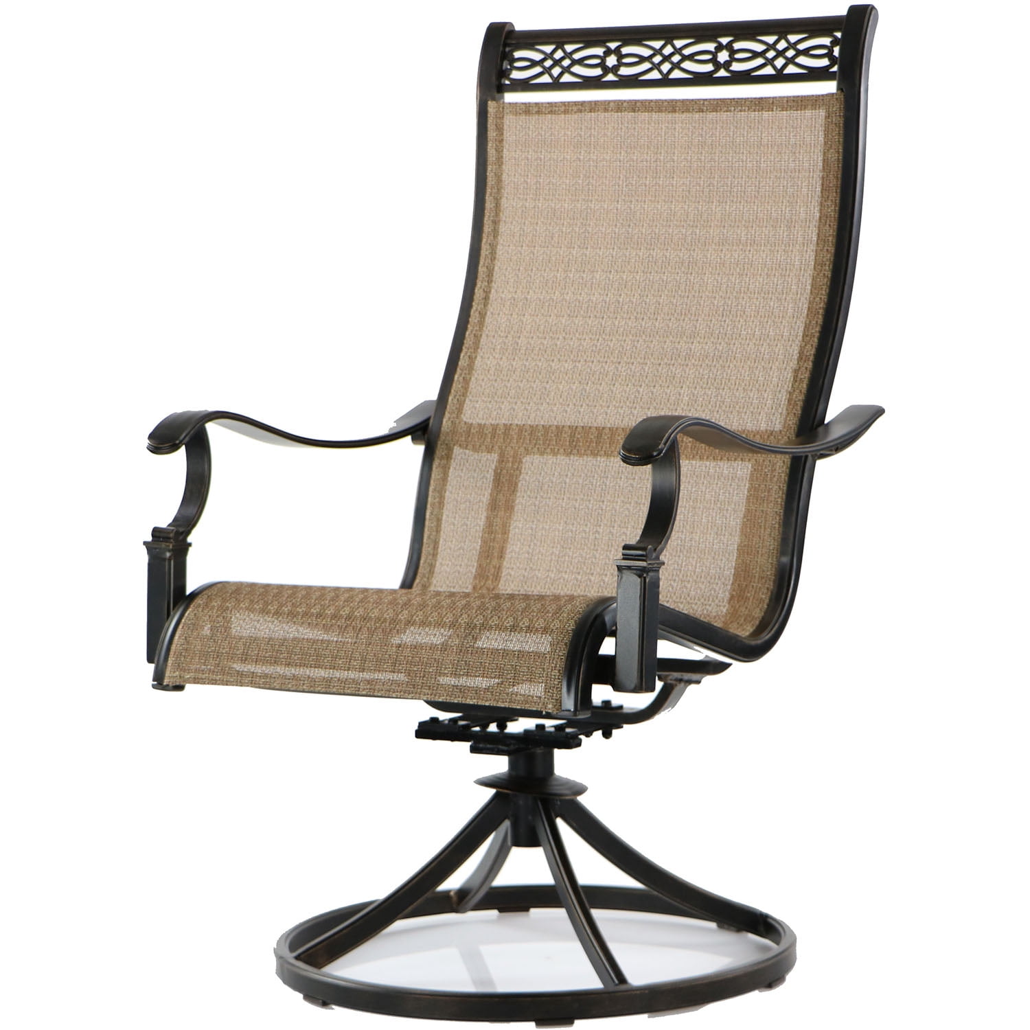 Hanover Manor 11-Piece Outdoor Dining Set in Cedar with 10 Contoured Swivel Rockers and 60" x 84" Cast-Top Table