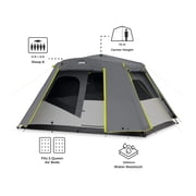 CORE 11' x 9' 6 Person Instant Cabin Camping Tent with Full Rainfly, 27lbs