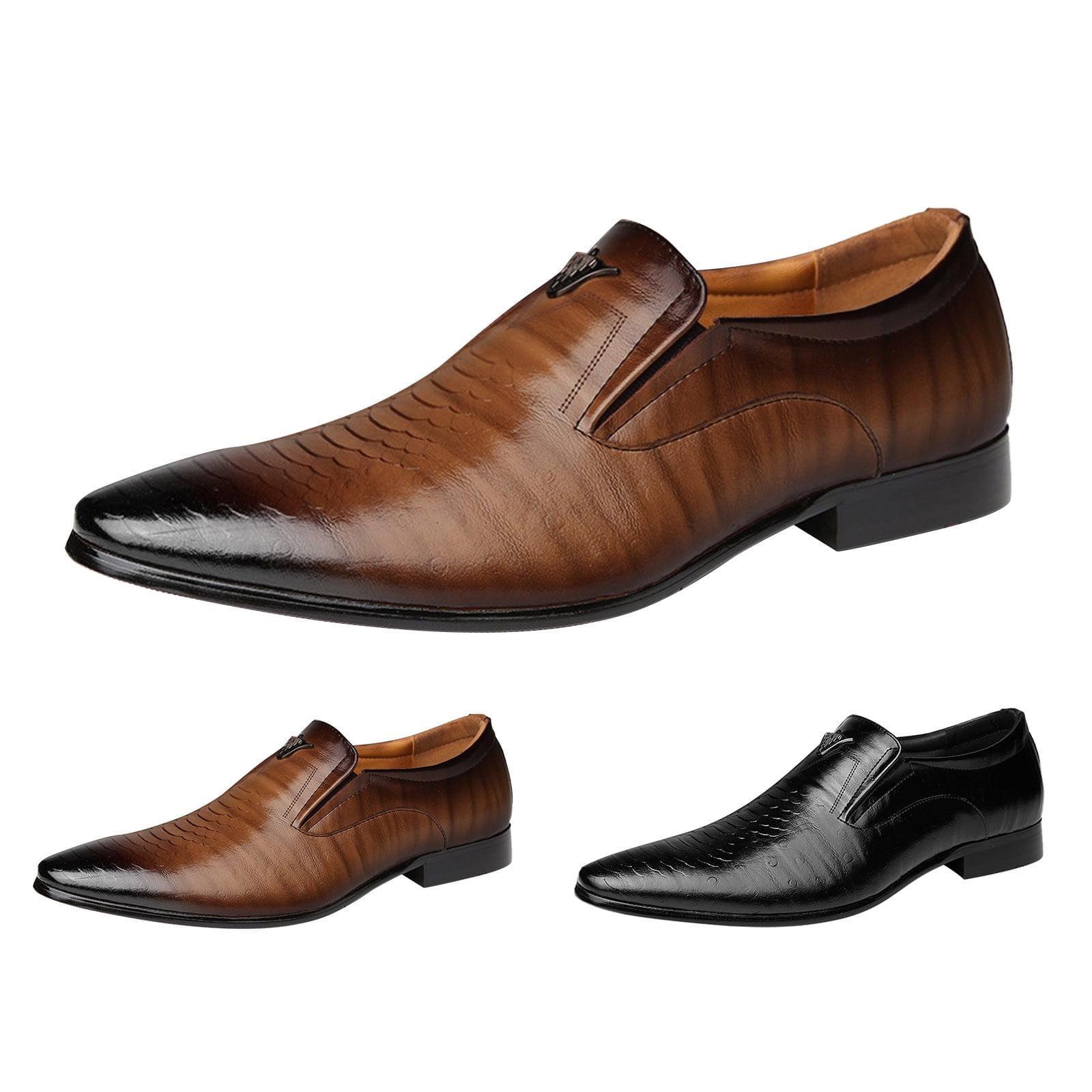 Classic Men's Leather Shoes Stylish Retro Casual Business Footwear