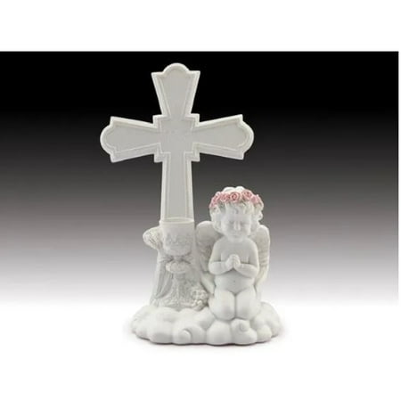 - Cherub Praying With Cross Figurine