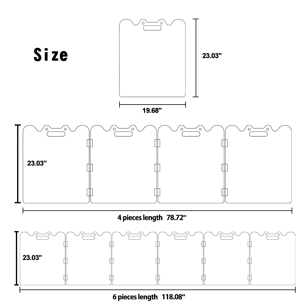 Fairy Baby Dog Gate, 120.1"W x 23"H, Foldable Freestanding Clear Acrylic Pet Gate, Indoor 6 Panel