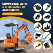 DigMaster 1.2 Ton Mini Excavator, 13.5HP B&S Gasoline Engine, Hydraulic Thumb, Compatible with Multiple Attachments, for Farms, Yards & Forestry, EPA Certified (90% Pre-Assembled)