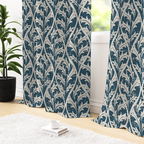 Tchckioa Green Leaves Blackout Curtains for Living Room,Grommet Top Window Drapes(Vintage,52x84 Inch,2 Panels)