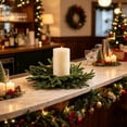 thumbnail image 4 of Artificial Leaves Candle Ring Wreath Mini Candle Holders Garland Christmas Table Centerpiece Decor For Candles Home Decoration, 4 of 6