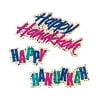 Bulk Roll Prismatic Stickers, Mini Happy Hanukkah (100 Repeats)