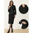thumbnail image 2 of DARING DIVA Pearl Button Contrast Trim Coats Fashion Jackets XS Black, 2 of 6