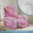 thumbnail image 2 of SCRAWLGOD Marble Print Golden Pink Recliner Slipcovers 4-Pieces Lazyboy Recliner Cover Recliner Couch Coverswith Storage Pocket Furniture Protector for Living Room, 2 of 7