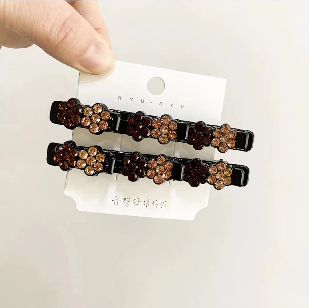 Sparkling Crystal Stone Braided Hair Clips for Women, Braided Hair Clip