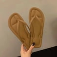 thumbnail image 5 of PiGOGI Women's Round Toe Flip Flops Cushioned Footbed Non-Slip Comfortable Beach Sandals Summer Coffee 5.5, 5 of 9