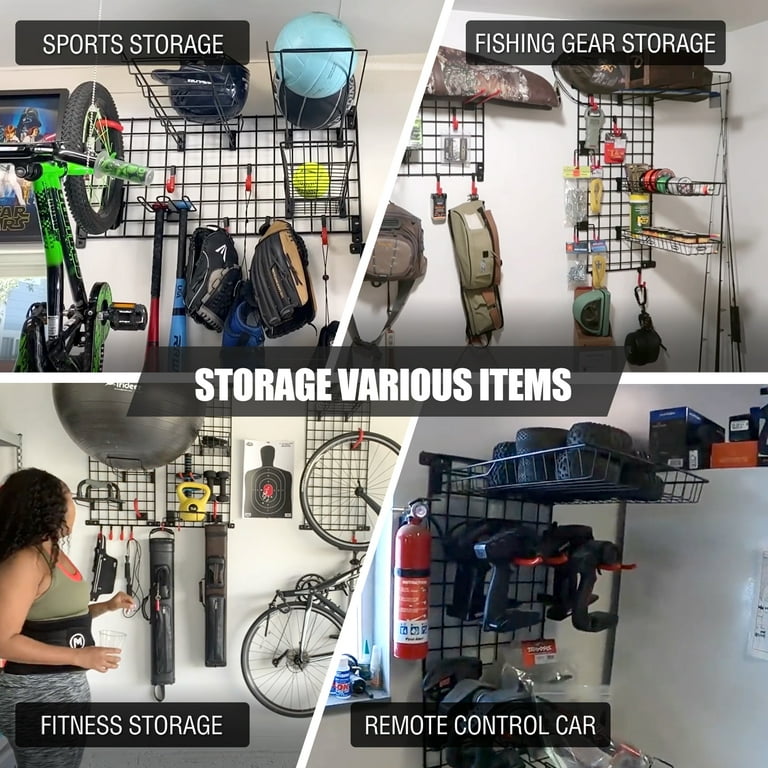 Mythinglogic Sports Equipment Organizer, Ball Storage Rack, Garage Ball Storage, Sports Gear Storage, Rolling Sports Ball Storage Cart, Black