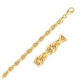 thumbnail image 1 of 5.0mm 10k Yellow Gold Solid Diamond Cut Rope Bracelet 9 in, 1 of 2