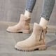 thumbnail image 5 of Botas de nieve para mujer, de invierno, con forro polar grueso, cálidas, antideslizantes, a la moda, de suela gruesa, cortas, combinables, con punta redonda, zapatos de algodón, 5 of 6