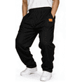 thumbnail image 7 of Cavosen Sweatpants for Men with Pocket Full Length Elastic Waist Jogger Pants Straight Leg Solid Causual Pants, 7 of 7