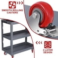 thumbnail image 5 of 3-Tier Rolling Tool Cart, 660 LBS Capacity Heavy Duty Service Cart with Handle & Lockable Wheels, Rolling Trolley Storage Organizer with Adjustable Dividers, for Warehouse Garage, 5 of 6