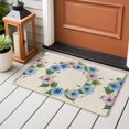 thumbnail image 5 of Spring Flower Wreath Area&nbsp;Rug 2x3ft Country Watercolor Pink Blue Floral Bud Leaf Non-Slip&nbsp;Washable Square&nbsp;Rugs Soft Felt Indoor Floor Mat for Bedroom Kitchen Living Room Bathroom, 5 of 9