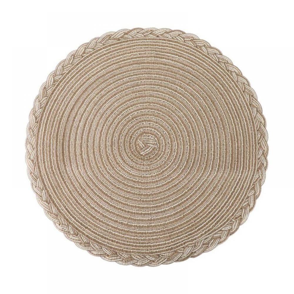 38cm Round Woven Placemat Dining Table Mats Non Slip Washable Kitchen Decor 