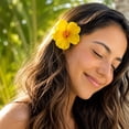 thumbnail image 4 of Tropical Hibiscus Flower Hair Clips, Beach Jaw Clips for Thick Hair, Colorful Floral Non-Slip Claw Hairpins for Summer Party Use, 4 of 4