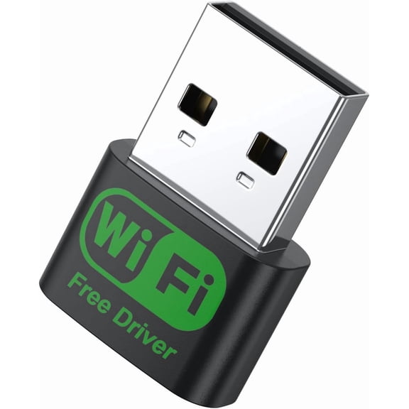 150M USB WiFi Adapter, Plug-n-Play, Built -in high -gain Antenna, USB Adapter Suitable for PC Desktop Laptop Windows11/10/8/7/XP，Built in driver program