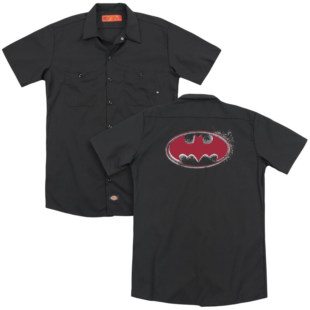 Hardcore Noir Bat Logo Adult Work Shirt Batman