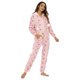 thumbnail image 3 of Gibobby Pijamas mujer calientitas Mono con cremallera y capucha con estampado de felpa para mujer(Rosa,XL), 3 of 5