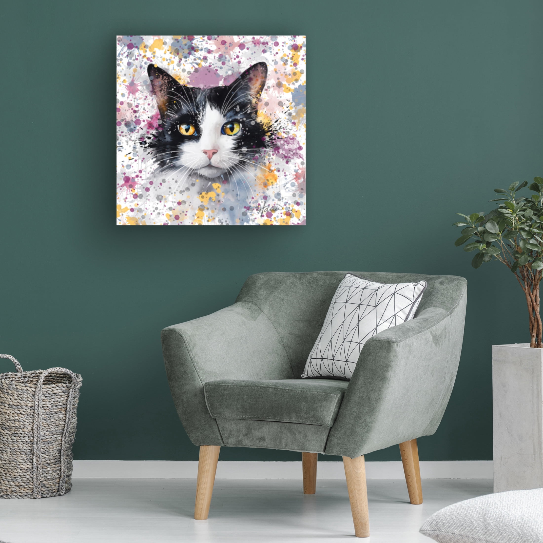Canvas Wall Art - Frank Harris 'Tuxedo Master' Wall Art for Living Room, Bedroom, or Office Décor by Trademark Fine Art - 24 x 24 Inches