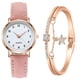 thumbnail image 1 of Reloj clásico de cuarzo para mujer con esfera luminosa y correa de piel esmerilada. Reloj retro pequeño y redondo con pulsera., 1 of 1
