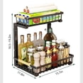 thumbnail image 2 of L Shaped Under Sink Organizer 2 Tier Pull Out, Adjustable Height Cabinet Storage Shelf with Sliding Baskets, Rust Proof Carbon Steel Rack for Kitchen Bathroom Laundry, White Black, 2 of 5
