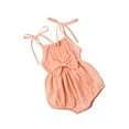 thumbnail image 5 of jaweiw Newborn Infant Baby Girls Cotton Linen Romper Jumpsuit Ruffle Halter Sleeveless Bodysuit Outfit Summer Clothes, 5 of 6