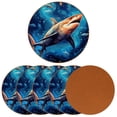 thumbnail image 2 of Shark 6Pcs Round Microfiber Leather Car Coasters, 11x11 cm/4.3x4.3 in, Cup Holder Coasters for Car, Drink Absorbent Car Coasters, Slip Car Coaster Set, 2 of 6