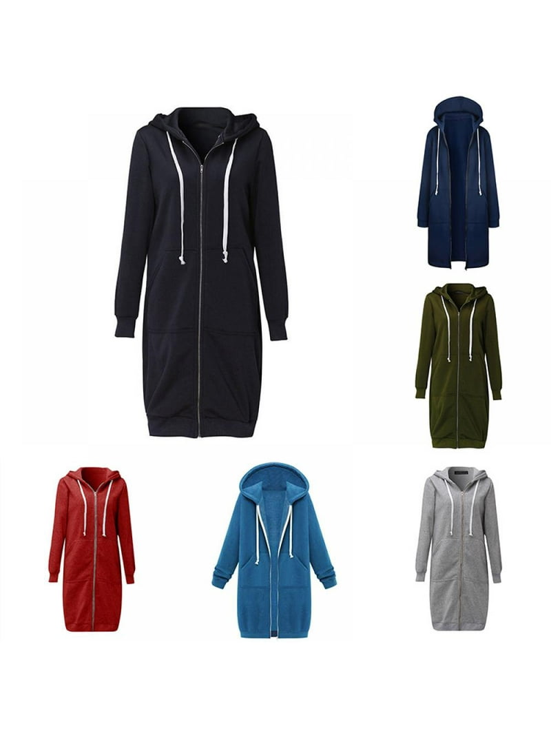 トップス S w zip hoodie long Women's Lightweight Zip Up Tunic Hoodies with Pockets,Long