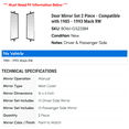thumbnail image 2 of Door Mirror Set 2 Piece - Compatible with 1985 - 1993 Mack RW 1986 1987 1988 1989 1990 1991 1992, 2 of 2