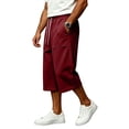 thumbnail image 3 of Mens Baggy Sweat Shorts Gym Athletic Basketball Summer Workout Lounge Beach Drawstring Shorts with Big Pockets, 3 of 7