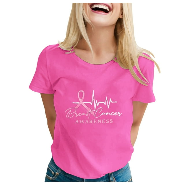 TSADFHJI Hauts pour Femme Manches Longues T-Shirt Imprimé Cancer pour Femmes T-Shirt de Publicité Internationale Lune T-Shirt à Manches Courtes m