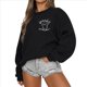 thumbnail image 2 of Sudadera de Halloween para Mujer, Suéter Bordado de Temporada Espeluznante, Suéter de Otoño Fantasma. Negro XL, 2 of 5