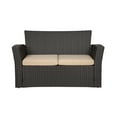 thumbnail image 2 of WestinTrends 4pc Outdoor Furniture Conversation Sofa Set with Loveseat, Cofee Table and Cushions, All Weather UV Resistant Rattan Wicker Patio Chairs, Chocolate/Beige, 2 of 7