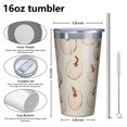thumbnail image 4 of 16oz Tumblers Fall Pumpkin Pattern Stainless Steel Vacuum Insulated Double Wall Travel Tumbler Cups Mug with Lid and Straw,Cleaning Brush for Coffee,Tea, 4 of 4