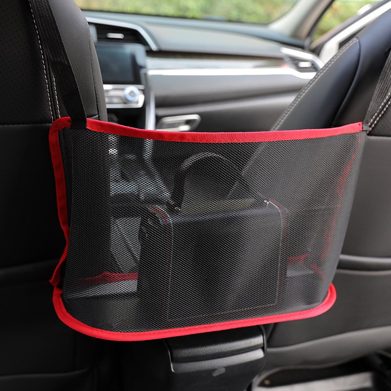 Red Universal Car Seat Side Storage Mesh Net Bag Luggage Holder Pocket Trunk Cargo Nets
