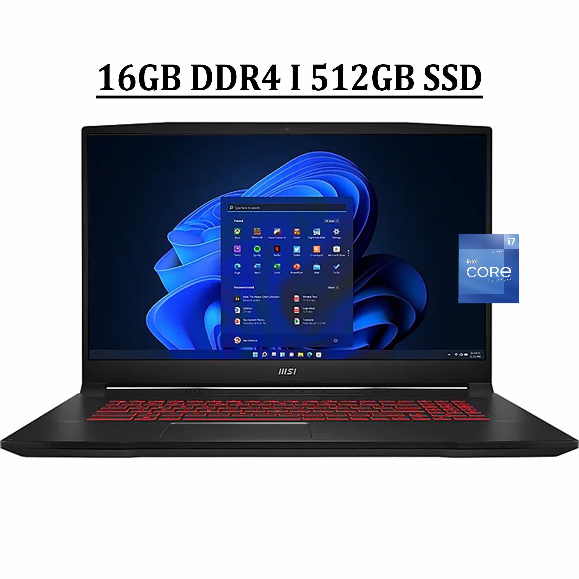 MSI Katana GF76 17 Gaming Laptop 17.3" FHD IPS 144Hz Display 12th Gen