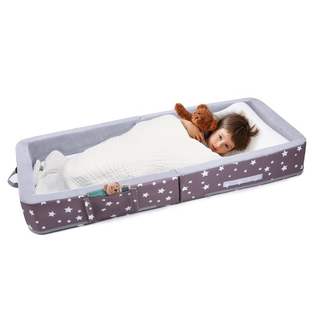 Cama de viaje para niños pequeños Mooedcoe portátil plegable con laterales