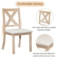 thumbnail image 5 of Farmhouse 6-Piece Dining Table Set, 82inch Extendable Dining Table with Footrest and 4 Upholstered Dining Chairs and Dining Bench, Two 11"Removable Leaf, Natural+Beige Cushion, 5 of 7