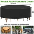 thumbnail image 3 of Cubierta para mesa de jardín redonda Cubierta para jardín exterior Impermeable Anti-UV Oxford Cubierta robusta Mesa y silla de jardín Ø230X100CM, 3 of 5