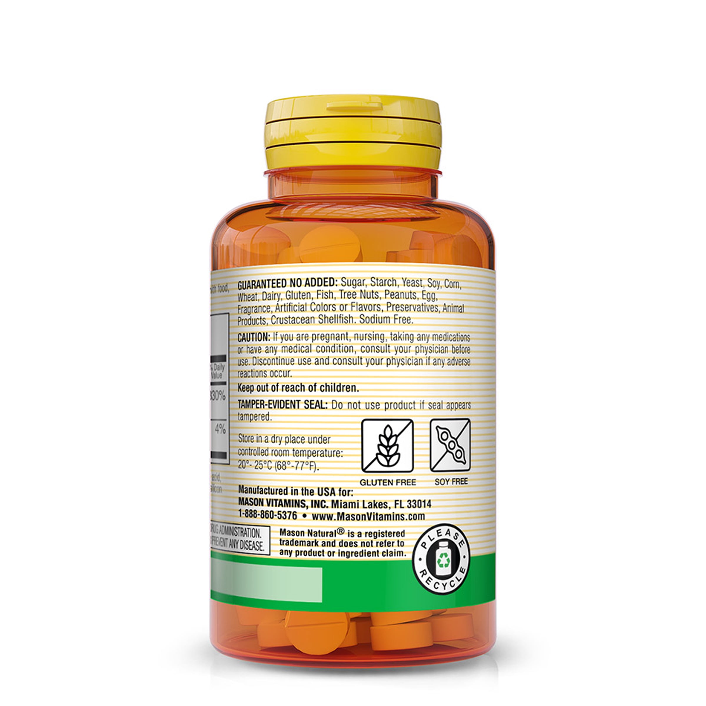 (5 pack) Mason Natural Vitamin B1 (Thiamin) 100 Tablets
